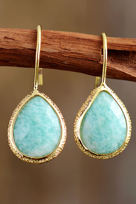 Add a Splash of Elegance with Our Handmade Natural Stone Teardrop Earrings – Uniquely Yours!